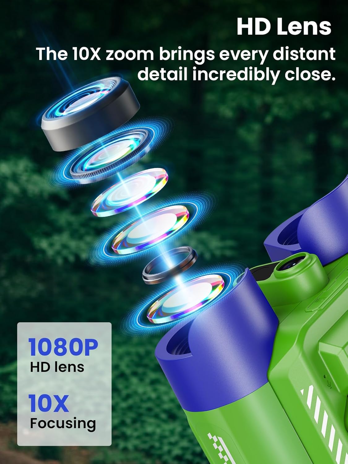 Acoath Binoculars for Kids with Night Vision Camera, Kids Telescope, 10X Optical Zoom, Magic Adventures Telescope Toys Gifts for Age 3, 4, 5, 6, 7, 8, 9, 10+ Years Old Boys Girls