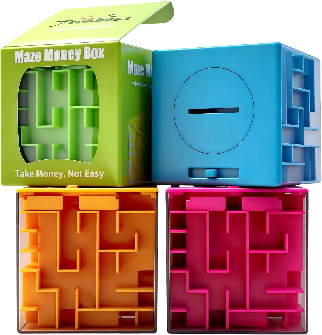 Trekbest Money Maze Puzzle Box - A Fun Unique Way to Give Gifts for Kids and Adults (Green)