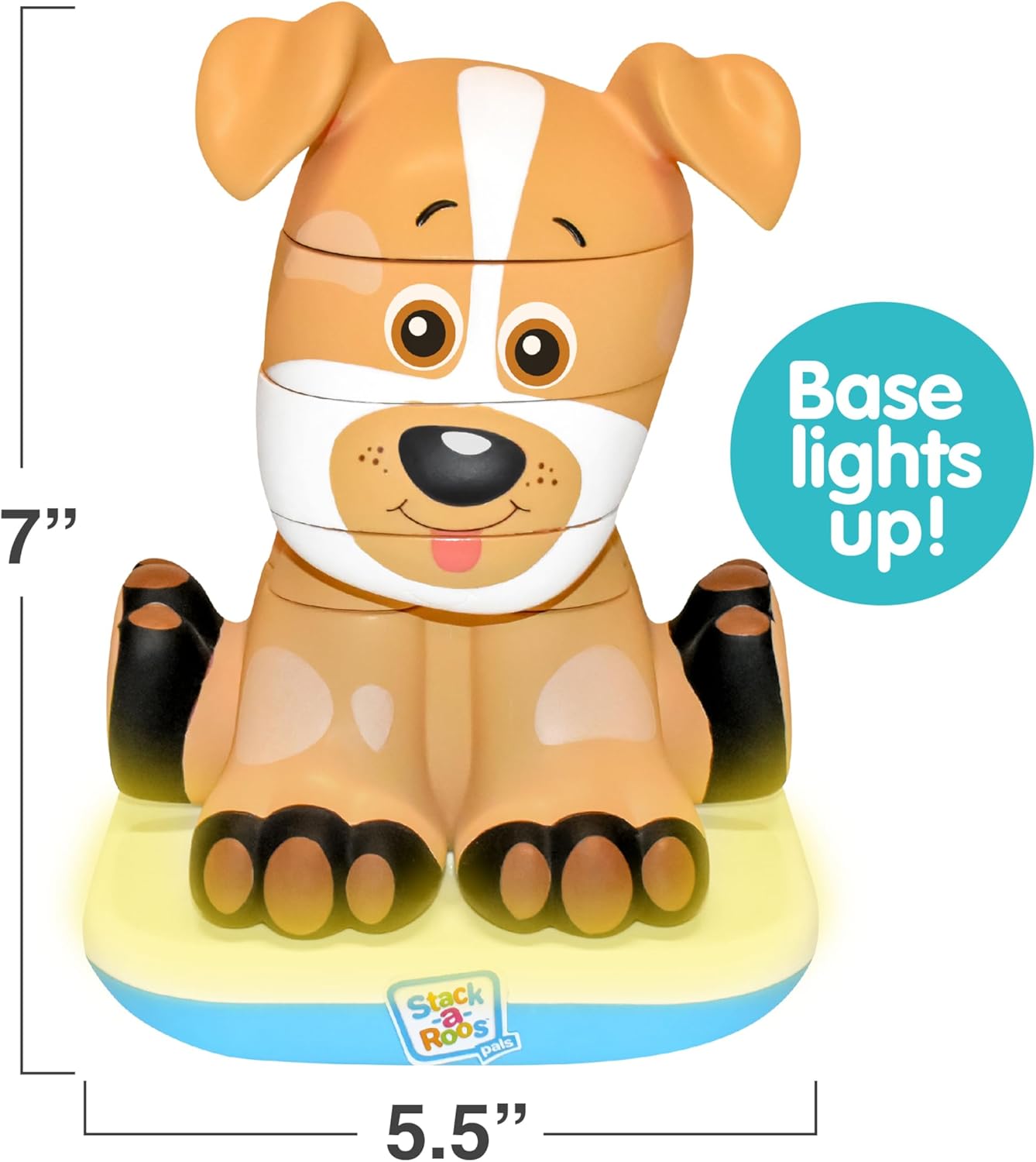 Stack-a-Roos Baby Giraffe by Salus Brands - Animal Stacking Toy, Educational Early Learning Toy for Infants Babies Toddlers, Age 12+ Months - Great Baby Gifts, STEM