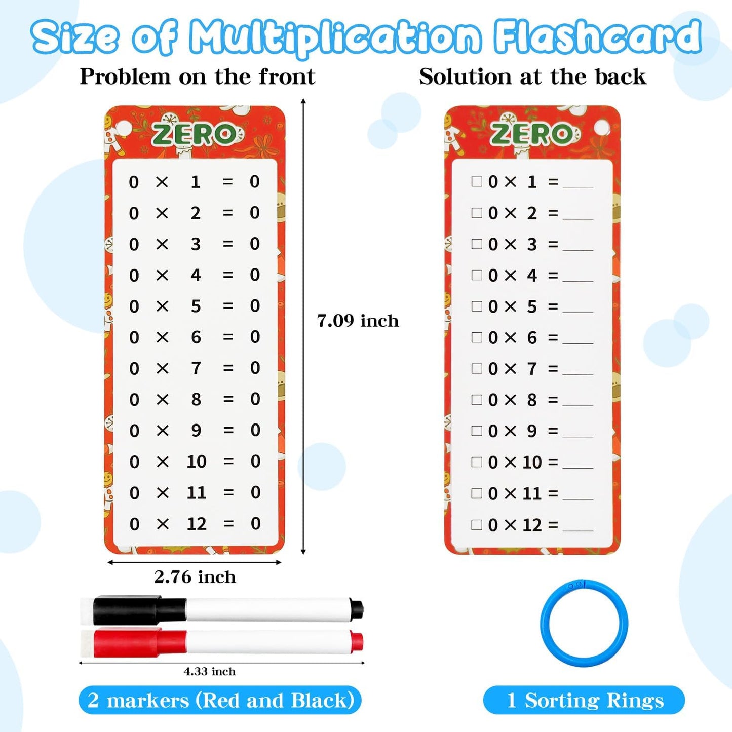 0-12 Multiplication Flash Cards, Large Math Table Flashcards, Multiplication Chart, Educational Times Table Flashcards for Classroom for 1st to 3rd Grades