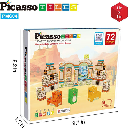 PicassoTiles Infinite Magnetic Puzzle Magic Cube Easy-Connect Brain Teaser Toy Set Magnet Pattern Block Matching Toys Free Ideabook 150+ Inspirations STEM Learning Kids Boys&Girls Age3+ PTC25