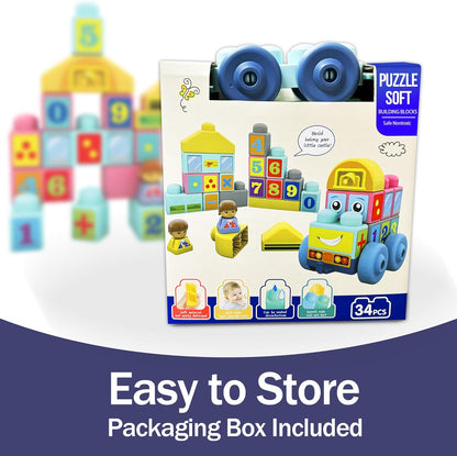 Soft Building Blocks for Toddlers, Large Building Blocks Stacking Blocks for Babies 6 Months and Up Stem Toddler Gifts, Teething Toys, 40 PCS