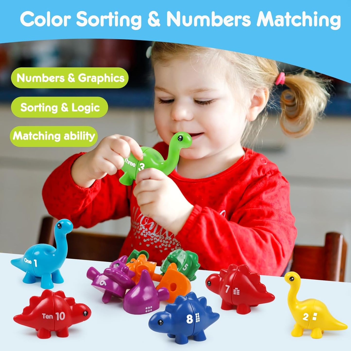 USATDD Matching Eggs for Toddlers Montessori Geometric Eggs Color & Shape Recognition Toy, Fine Motor Skills Shape Sorter Puzzle, Easter Eggs Toys Gifts for Kids, Easter Basket Stuffers