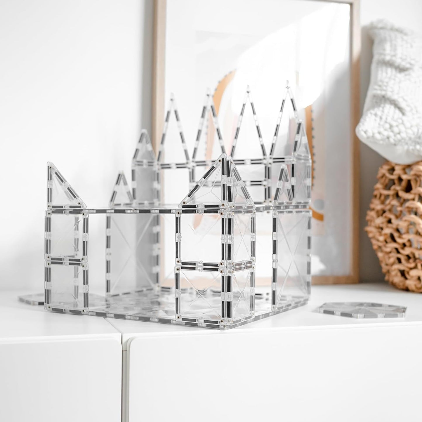 CONNETIX Magnetic Tiles Clear Base Plate Pack, 2 Pieces