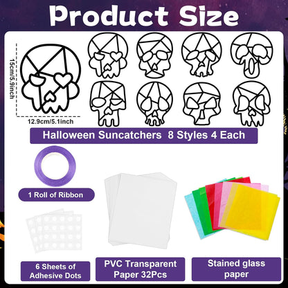 Lonfliness 32 Sets Solar System Suncatchers Crafts Kit DIY Outer Space Window Stained Glass Effect Paper Planet Home School Classroom Decoration Art Craft Creative Activity Project Gift Favor