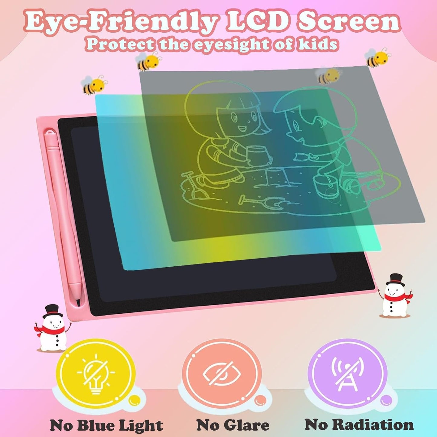 6 Pack LCD Writing Tablet for Kids Toys 8.5 Inch Colorful Doodle Board Bulk, Eye-Protection Drawing Pad Toddler Travel Essentials Toys for 3-8 Year Old Boys Girls, Birthday Xmas Gifts