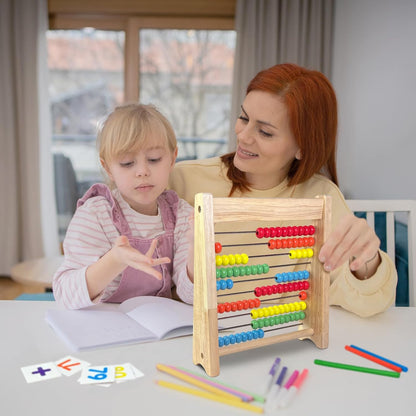 Sealive Wooden Counting Toy - 50 Beads Abacus for Kids Math, Cartoon Giraffe Counters for Kids, Counting Toys for Preschool Learning & Development, Develops Coordination, Motor Skills