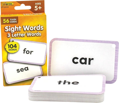 Teacher Created Resources Sight Words Flash Cards - 3 Letter Words (EP62039)