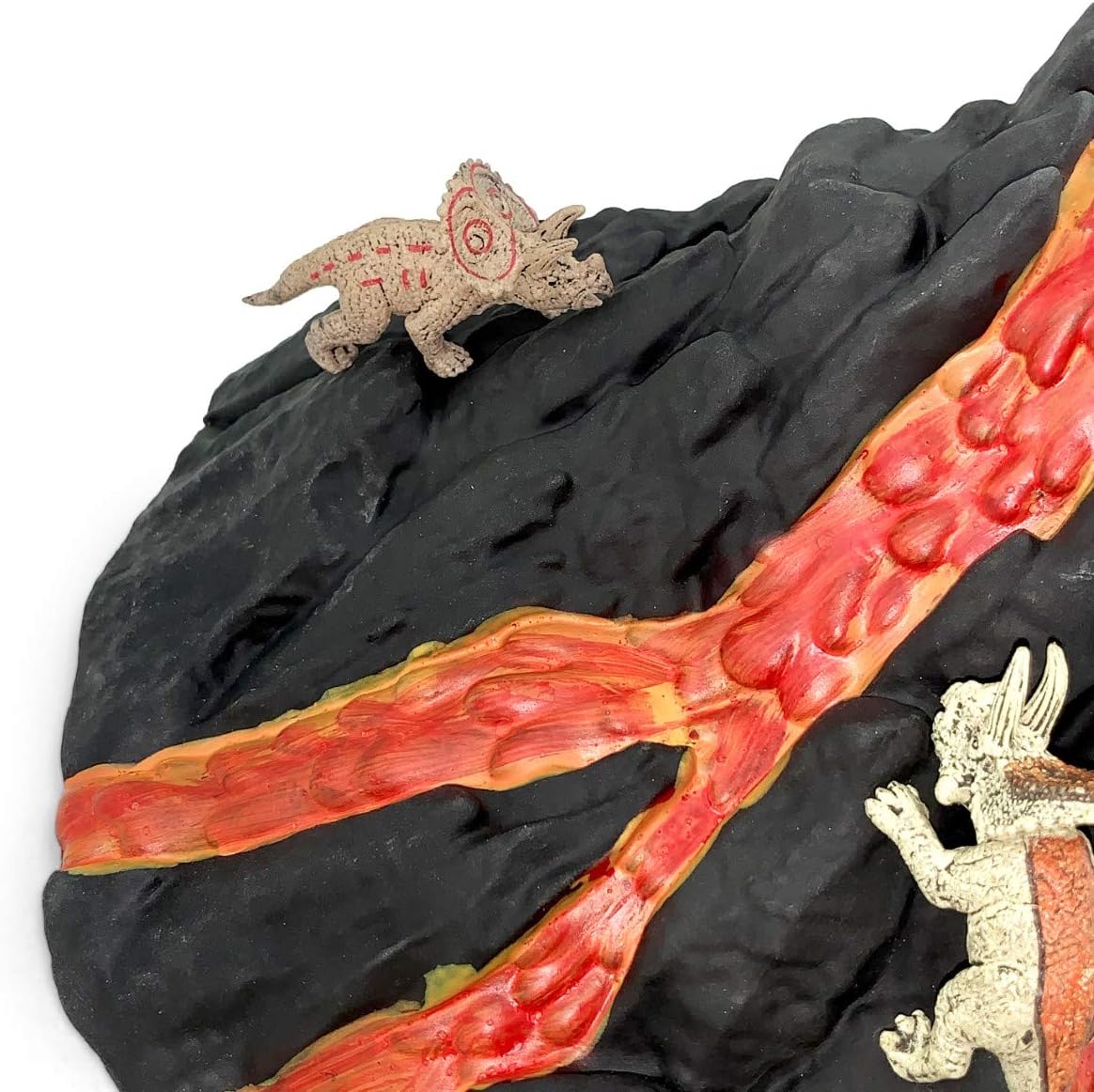 Enjoyin Volcano Dinosaur Playset Including 4 Dinosaurs and 2 Trees Volcano Dinosaur Toys for Kids