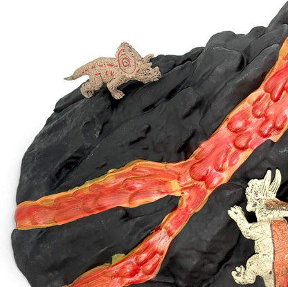 Enjoyin Volcano Dinosaur Playset Including 4 Dinosaurs and 2 Trees Volcano Dinosaur Toys for Kids