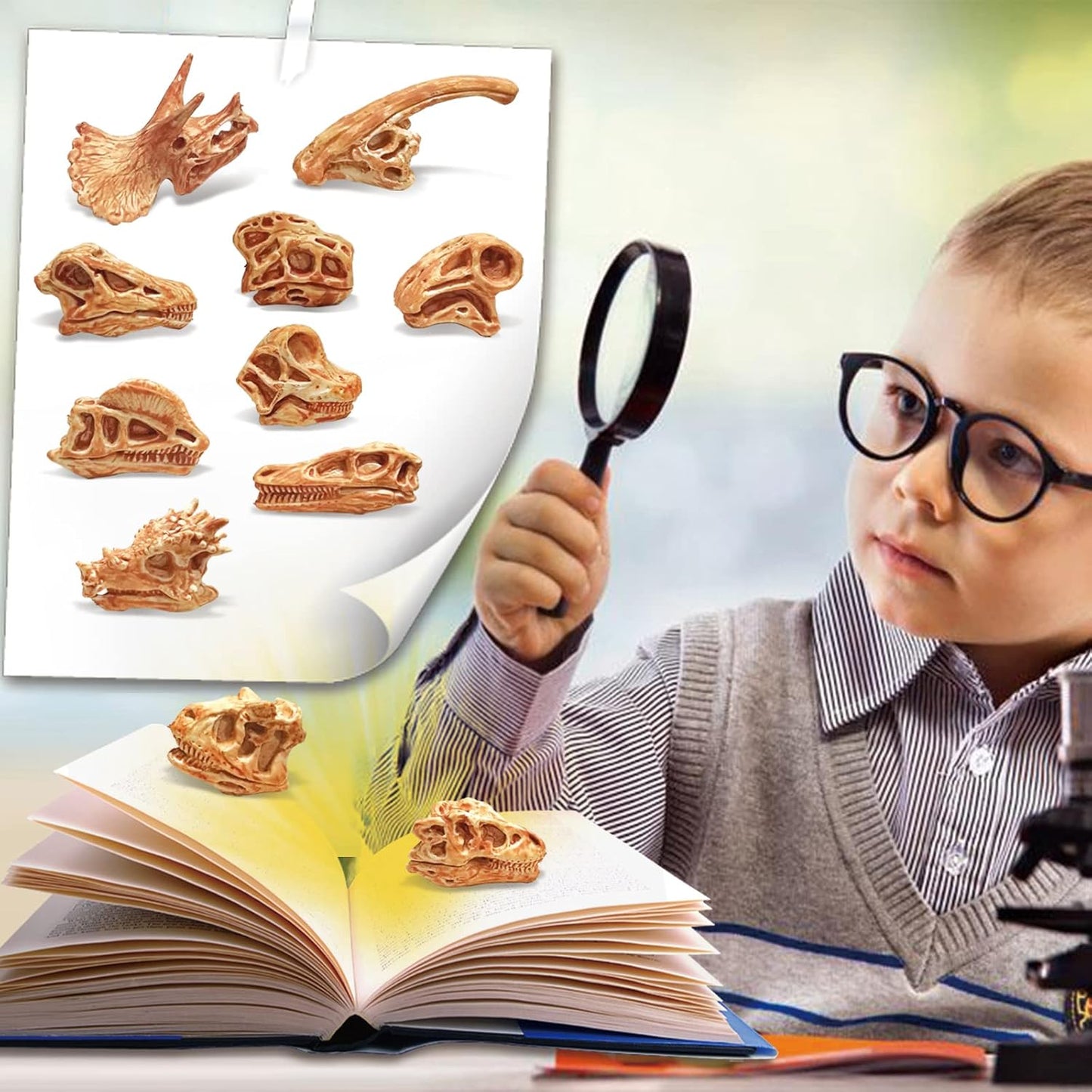 LC JoyCre Mini Dinosaur Bones for Kids Sandbox Toys - Realistic Fake Dinosaur Bones for Kids to Dig Up
