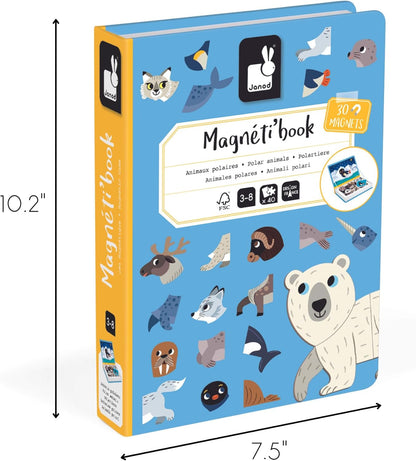 Janod MagnetiBook 41 pc Magnetic Animal Mix and Match Game - Creative Play - Enhances Motor Skills - Develops Dexterity and Coordination - Easy Storage, Educational, Safe