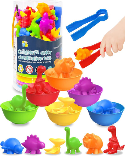 Yetonamr 48 Pcs Counting Dinosaurs Montessori Toys for 3 4 5 Years Old Boys Girls, Toddler Preschool Learning Activities Toy for Kids Ages 3-5, 4-8, Birthday Gifts Sensory Toys