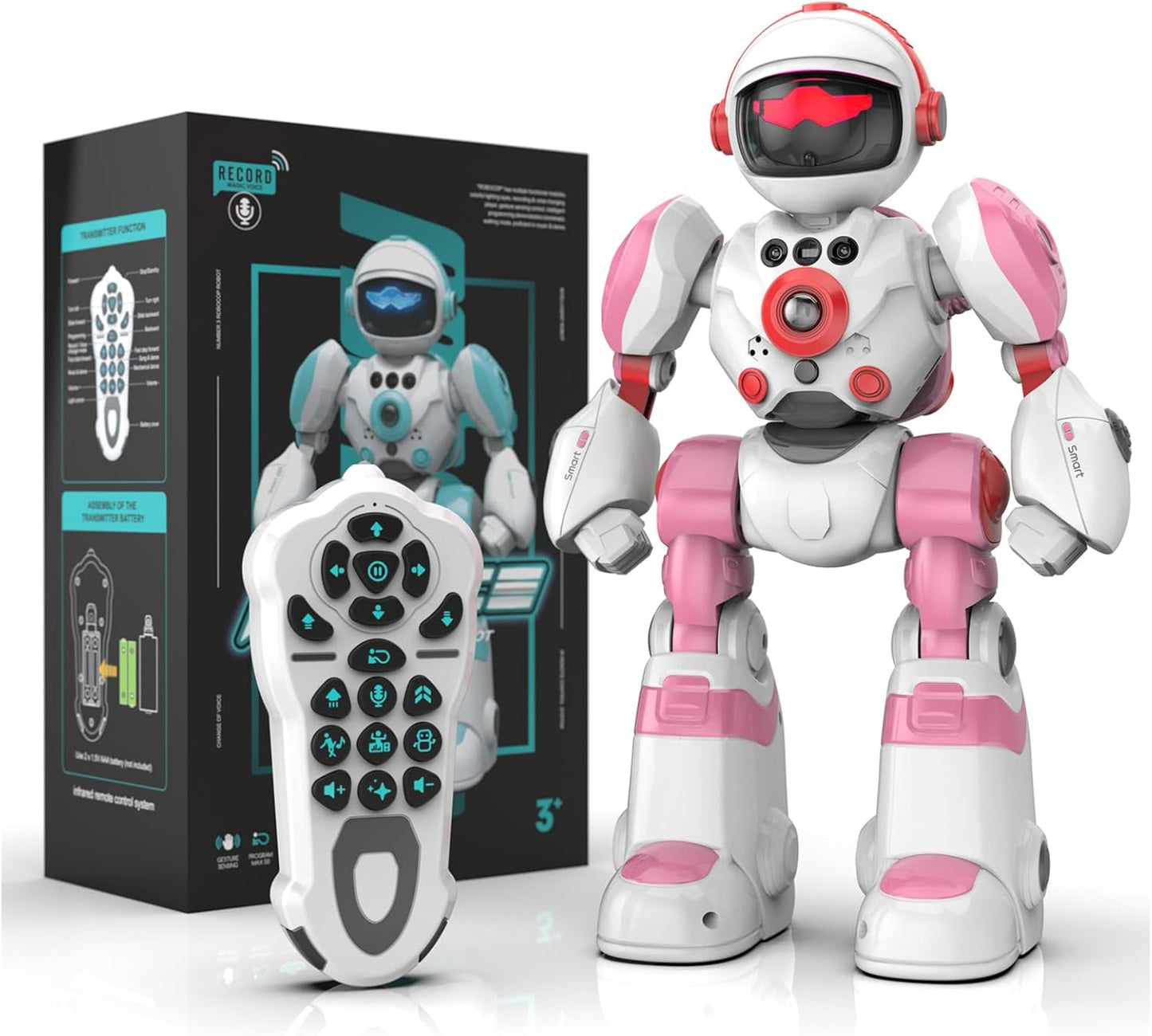 Toys for 3-8 Year Old Boys and Girls, Rechargeable Robot Toys for Kids with Recording Voice, Programming, Gesture Sensing, Singing, Dancing, RC Robot Birthday Gifts for Boys and Girls