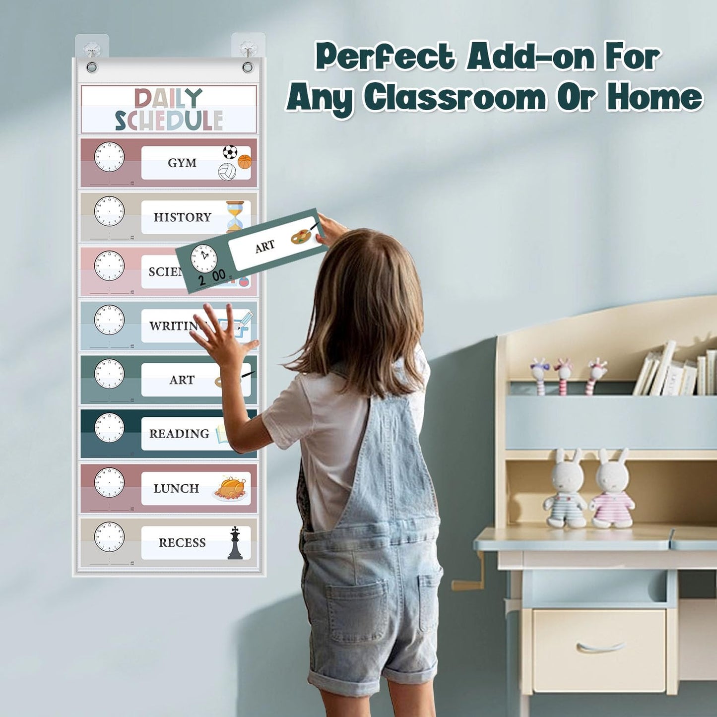 Circle Time Learning Center Pocket Chart for Classroom, Dry Erase Alphabet & Number Flash Cards, Write ABC Letter Tracing Writing Practice Games for Kids, Learning Weather Counting Color Shape