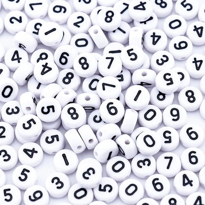 1600Pcs White and Silver Round Letter Beads A-Z, 4X7mm Acrylic Alphabet Beads for Jewelry Making
