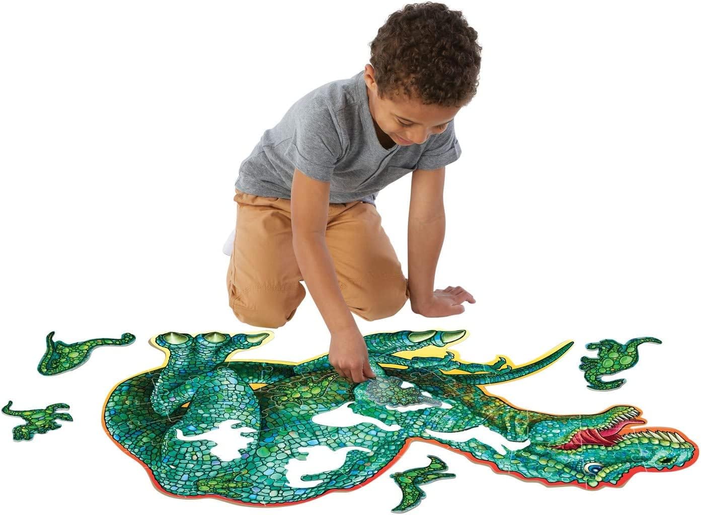 Peaceable Kingdom Giant Floor Puzzles with Uniquely Fun Shaped Pieces for Kids Ages 3+ Gifts for Boys and Girls - Racecar