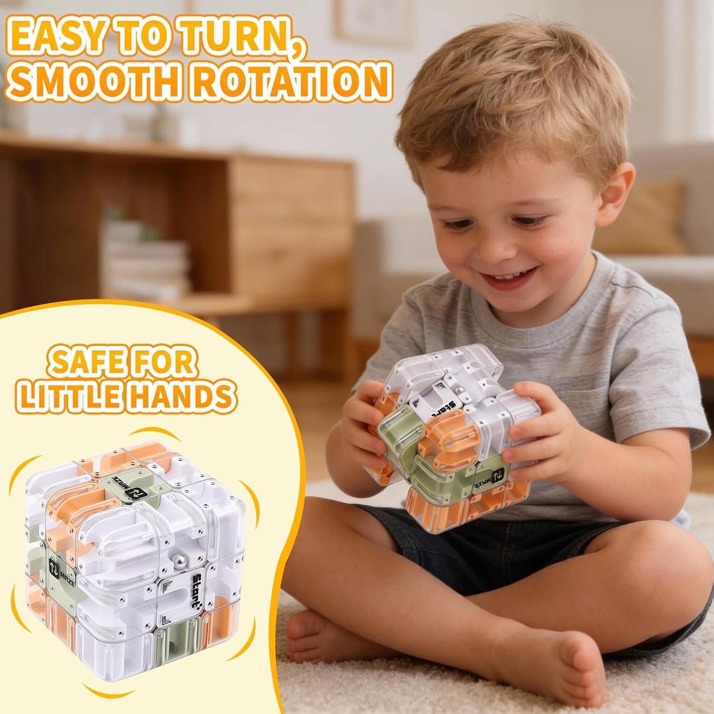 2-in-1 Advanced Maze Cube with Rolling Ball – Labyrinth Puzzle & Color Matching Brain Teaser for Kids 8-12 & Adults, Screen-Free Travel Game, Gift for Boys & Girls