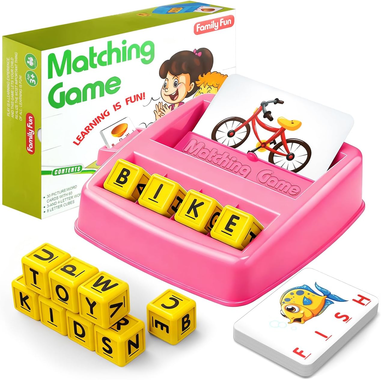 Matching Letter Game for 3 4 5 Year Old Girls Gifts, ABC Learning Toys for Kids Age 3-5, Educational Spelling Games Toys for Toddler Age 4-8, Preschool Birthday Gifts for 2 3 4 5 Year Old Boys Girls