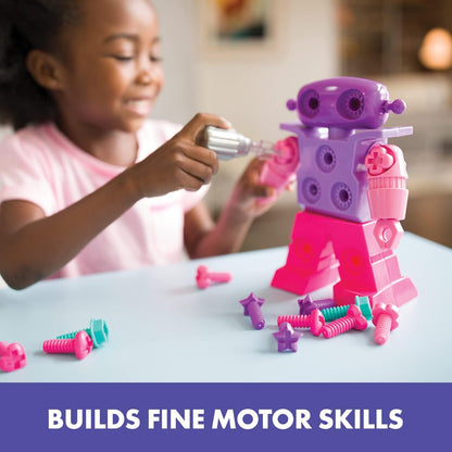 Educational Insights Design & Drill Robot - Construction Toys & Tools for Kids, Robot Toy Building Sets, Kids' Tool Set with Working Screwdriver, Take Apart STEM Set, Gifts for Boys & Girls Ages 3+