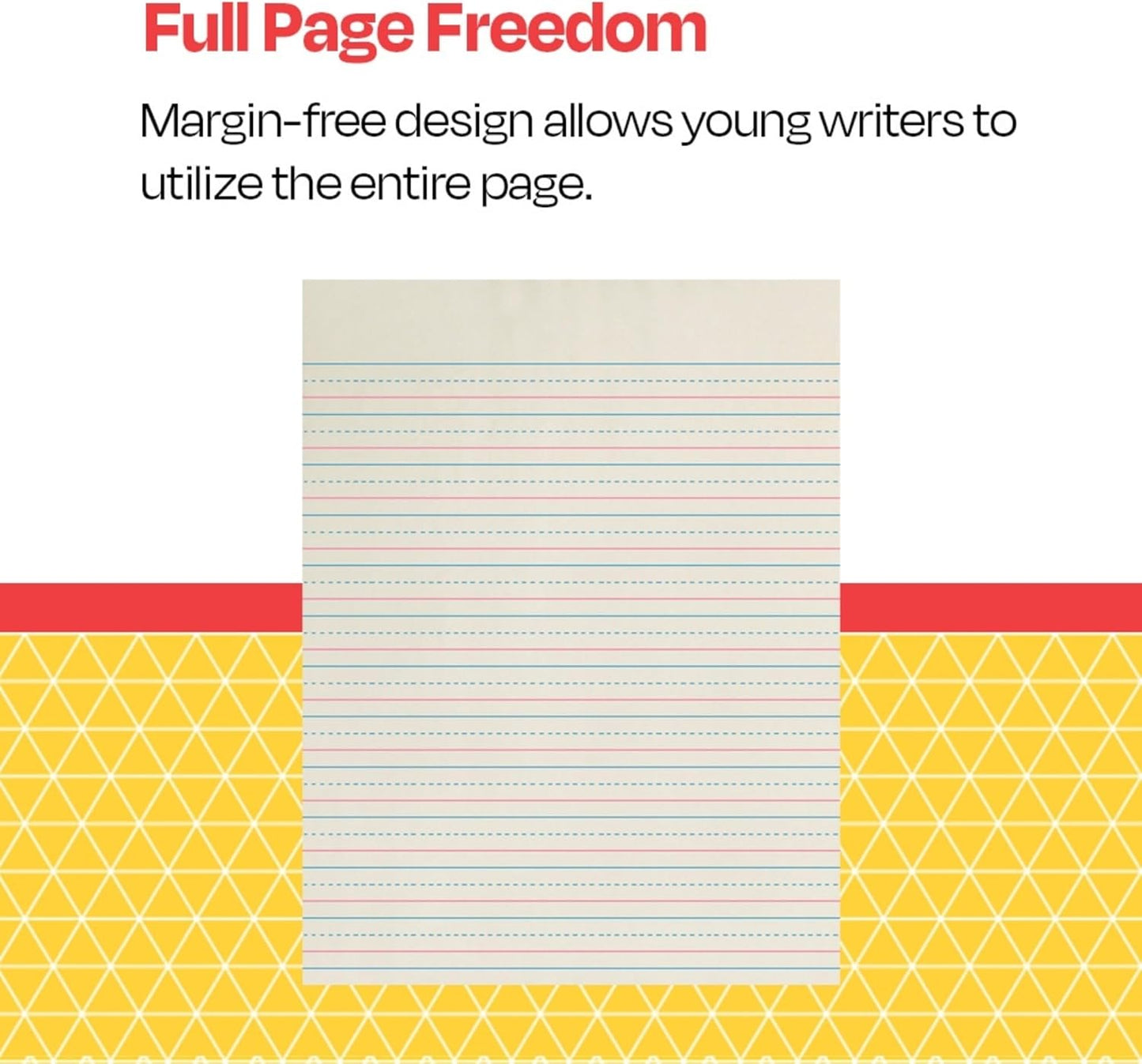 School Smart Zaner-Bloser Writing Paper, Handwriting Practice Lined Paper, Grade 2 to 3 Learning, 1/2 Inch Rule, 10-1/2 x 8 Inches, 500 Sheets