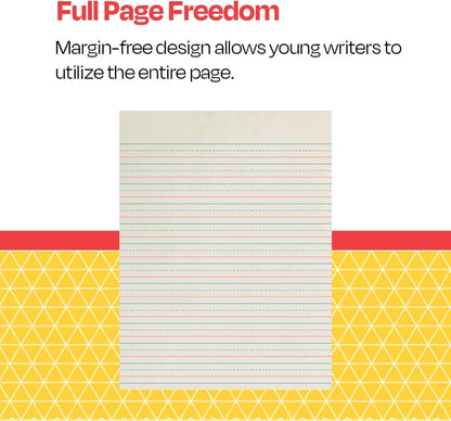 School Smart Zaner-Bloser Writing Paper, Handwriting Practice Lined Paper, Grade 2 to 3 Learning, 1/2 Inch Rule, 10-1/2 x 8 Inches, 500 Sheets