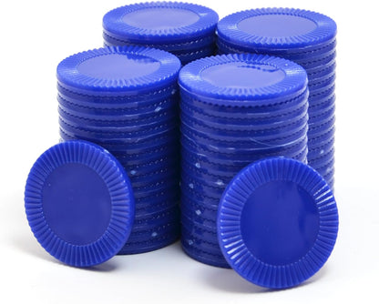 Smartdealspro 64pcs 32mm/1.26 Inch Opaque Plastic Learning Counters Disks Mini Poker Chips Game Tokens with Storage Box (Red)
