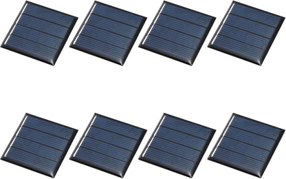 MECCANIXITY 8PCS 1.5V 0.09W 0.06A Mini Solar Panels for Solar Power, Small Solar Photovoltaic Cells Charge DIY Electric Toy Materials Solar System Kits, 1.18" x 1.18"
