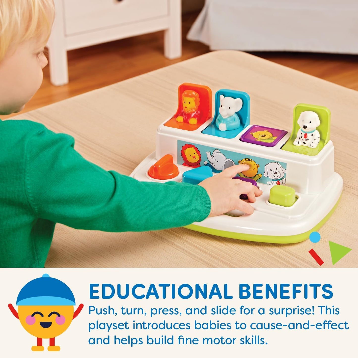 Battat – Stacking Toy – Educational & Dexterity Toy – Nesting Cup Playset – Water & Beach Toys – 18+ Months – Stack Up Cups, Medium, 10 Pieces Set