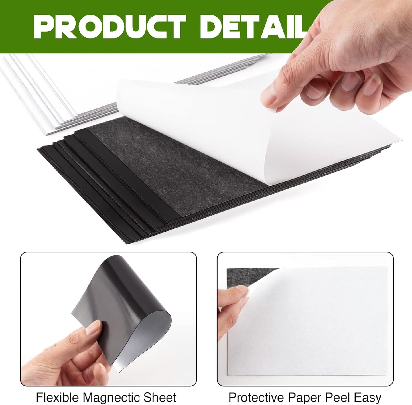 Adhesive Magnetic Sheets for Letter Size 8.5x11 (Pack of 8),Magnet Sheets with Self-Stick Adhesive for Home/Classroom/Office,Easy Cut DIY Paper Craft Magnet