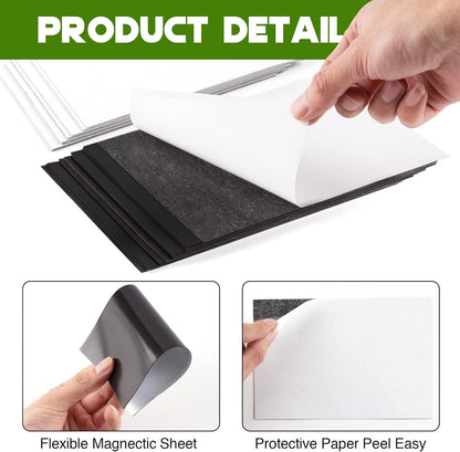 Adhesive Magnetic Sheets for Letter Size 8.5x11 (Pack of 8),Magnet Sheets with Self-Stick Adhesive for Home/Classroom/Office,Easy Cut DIY Paper Craft Magnet