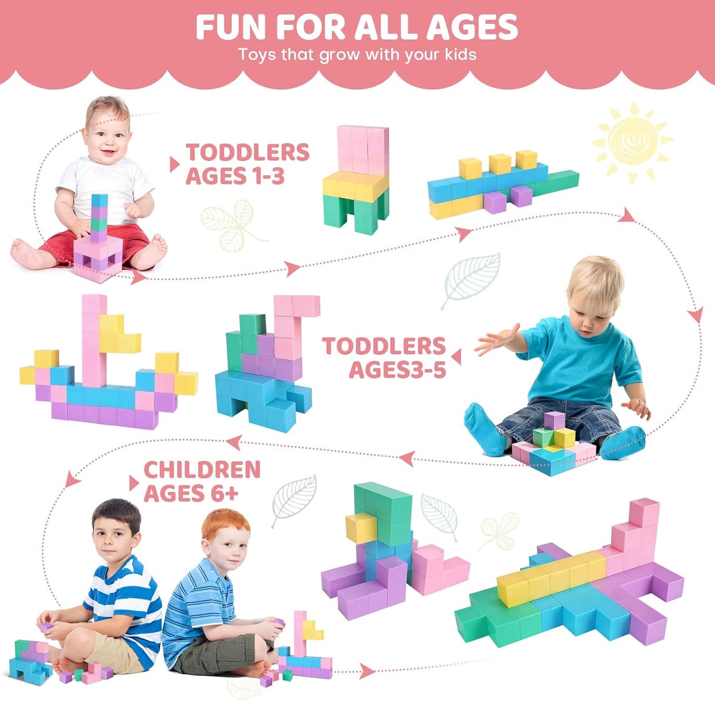 Marble Run for Kids - 133 PCS Construction Building Blocks Toys with Plastic Marbles, Maze Marble Track STEM Educational Toy, Birthday Gifts for Boys and Girls
