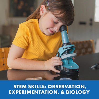 Educational Insights GeoSafari Microscope Science Set - STEM Kits for Kids, 400x Magnification, Scientific Discovery Toys for Classroom or Home Projects, Biology & Chemistry Experiments, Ages 7+