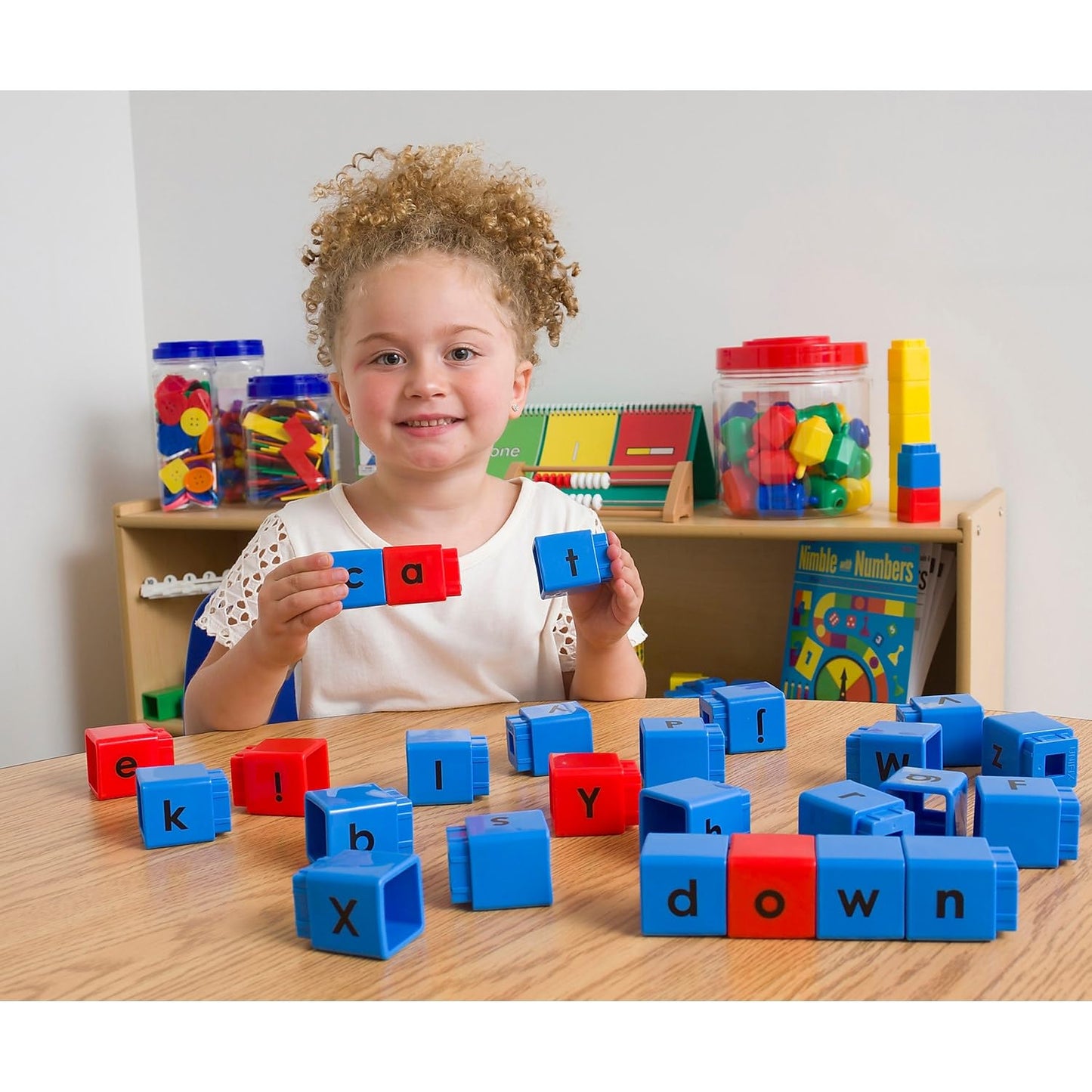 Didax Jumbo Alphabet Unifix Cubes, Set of 30, 3.5 H x 8.5 L x 5.13 W