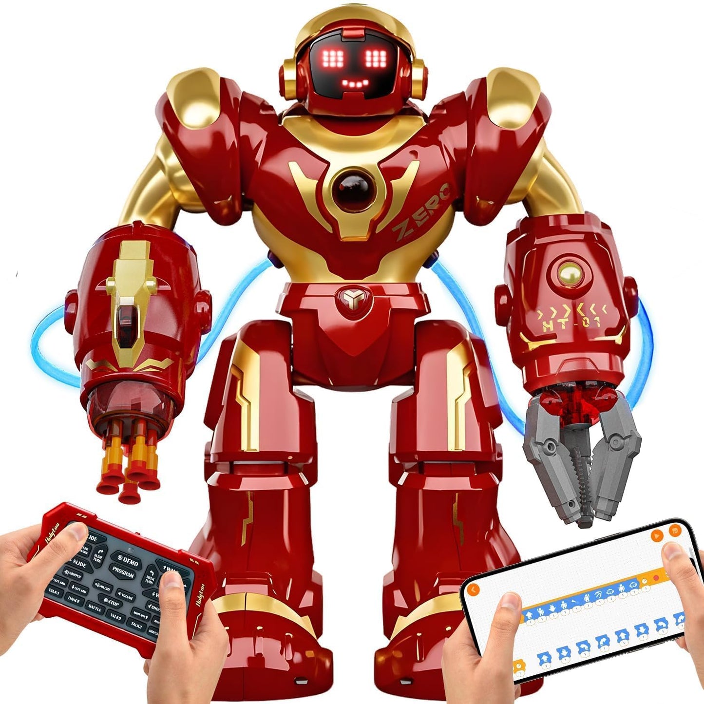 Holyton 5088 Smart Robots for Kids,Large STEM Programmable RC Robot, with Voice Control,APP Control,LED Eyes,Ideal Gift for 4 5 6 7 8 9 Years Old Boys and Girls