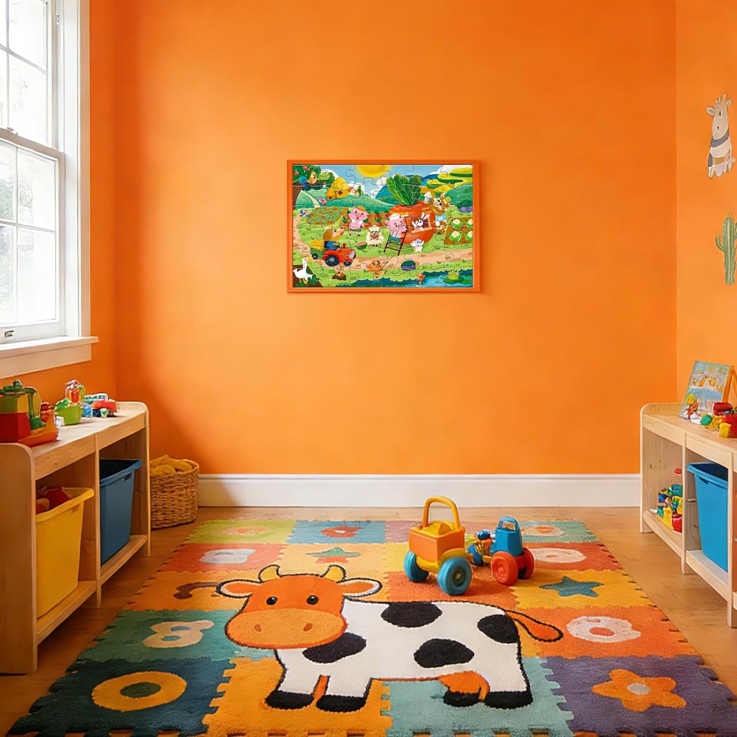 GIVEITALL Jigsaw Puzzles for Kids Ages 3-5 6-8 8-10 Year Old,Dog Planet Floor Puzzle 36 Pieces Enlightening Game Creative Gifts for Boys Girls (Dog)