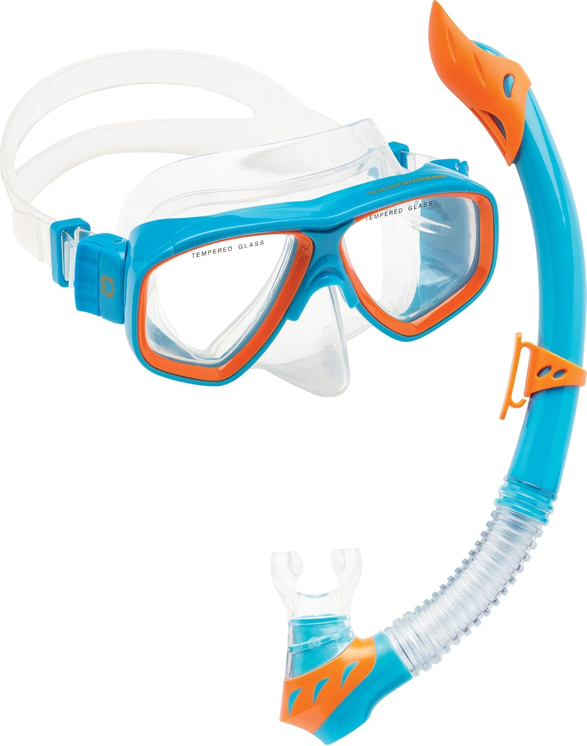 Cressi Junior Snorkel Kit for Kids Ages 3 to 8 - Mask + Dry Snorkel + Adjustable Fins + Net Bag – Rocks Kids Set