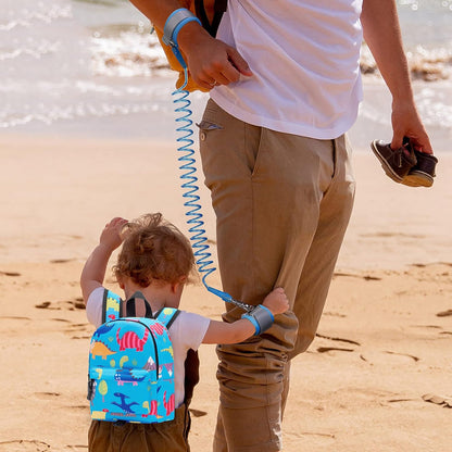 Accmor Toddler Backpack Leash with Anti Lost Wrist Link, Cute Mini Child Walking Harnesses Keep Kids Close Back Pack Rope Tether Rein for Baby Boys (Pink/Unicorn)