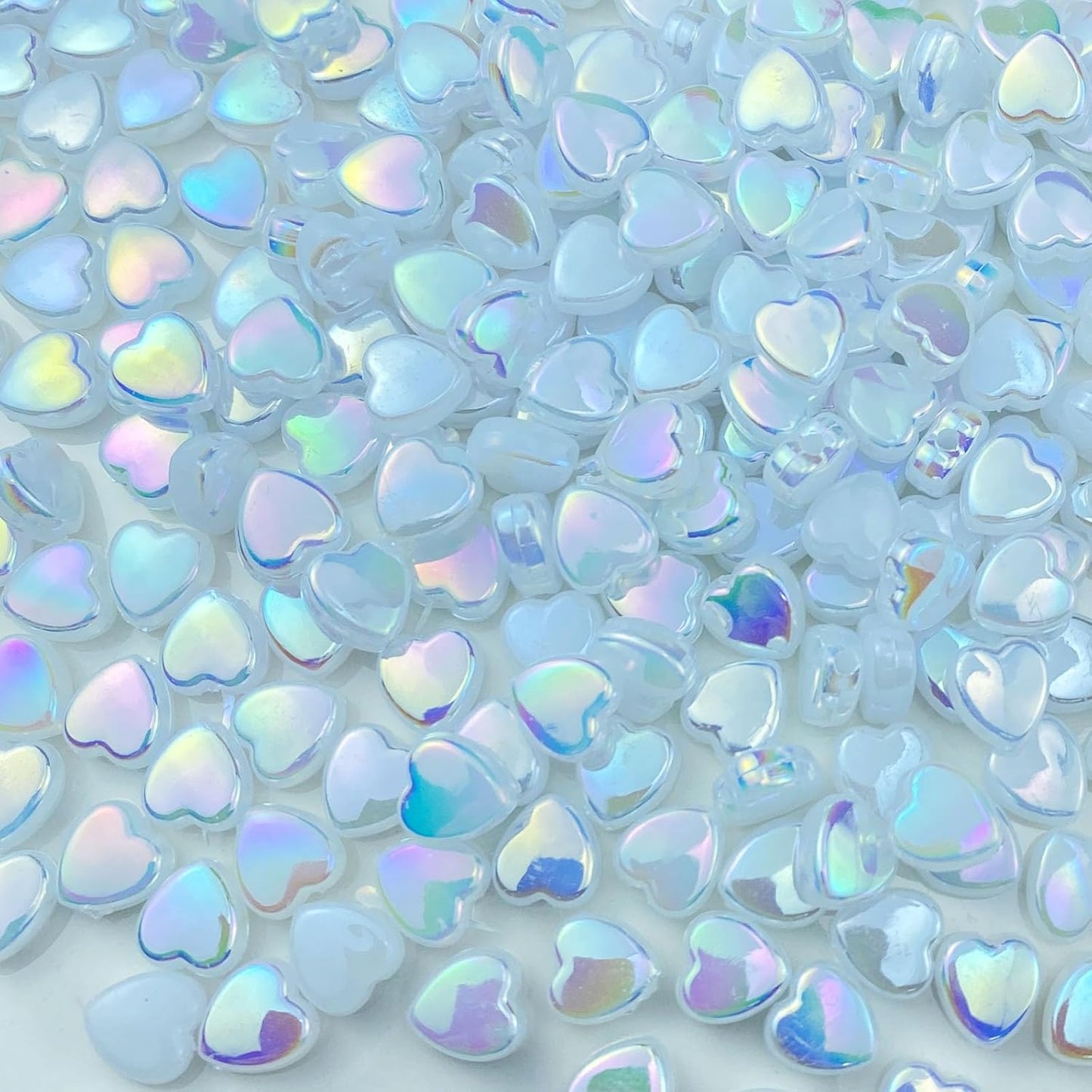 400 PCS Acrylic Heart Shape Beads AB Colors Heart Pony Spacer Beads for Jewelry Making DIY Bracelet Earring Necklace Key Chains(Deep Pink)