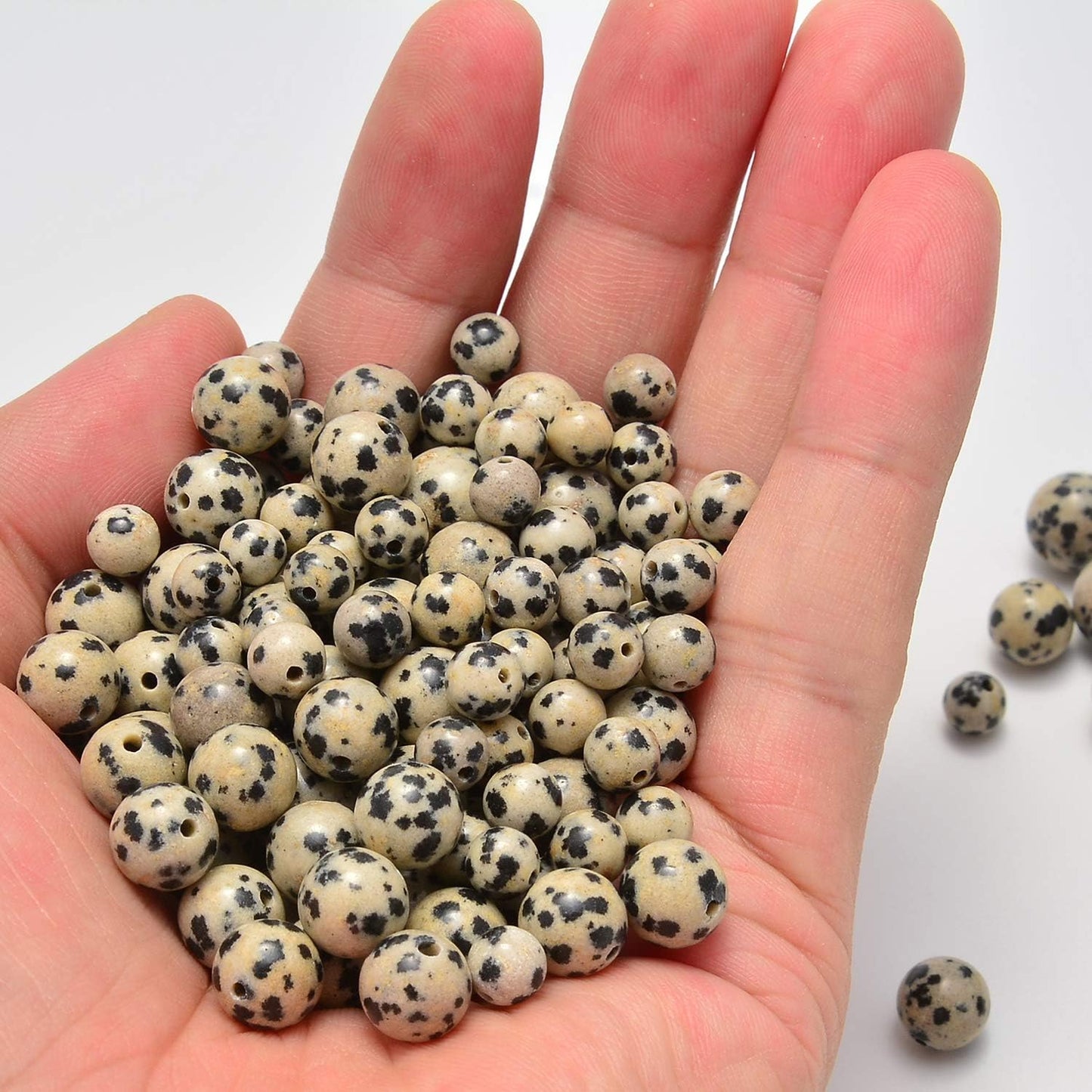 NCB 100pcs Original Natural Stone Beads Gemstone Round Loose Beads 6mm 8mm 10mm (Blue Aventurine, 6mm 100Beads) - Colors A