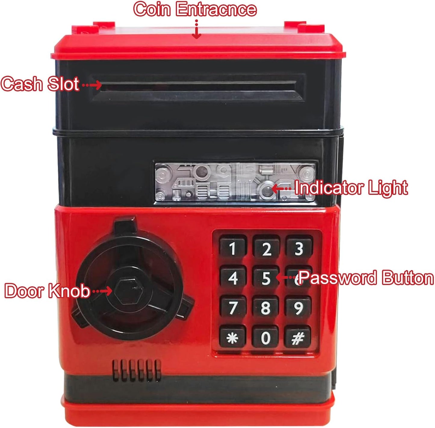 Mini ATM Piggy Bank ATM Machine Best Gift for Kids,Electronic Code Piggy Bank Money Counter Safe Box Coin Bank for Boys Girls Password Lock Case (Rose Gold)