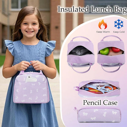 Girls Backpack for Elementary Unicorn Backpack Kids Backpack School Bookbag for Girls 3 in 1 Set Back to School