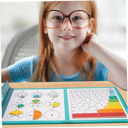 Magnetic Fraction Tiles 1 Set Educational Colorful Fraction Manipulatives with Magnetic Snap Writable Erasable Cute Cartoon Games Math Teaching Tools