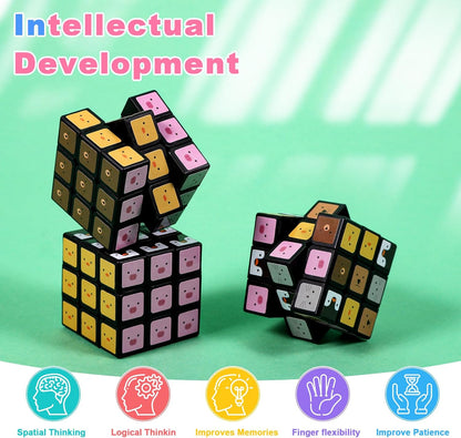 48 Pack Mini Cube Bulk, 1.18 Inch 3x3x3 Small Puzzle Cubes Set, Birthday Party Favors, Classroom Rewards Prizes, Stocking Stuffers, Easter Basket Fillers for Kids