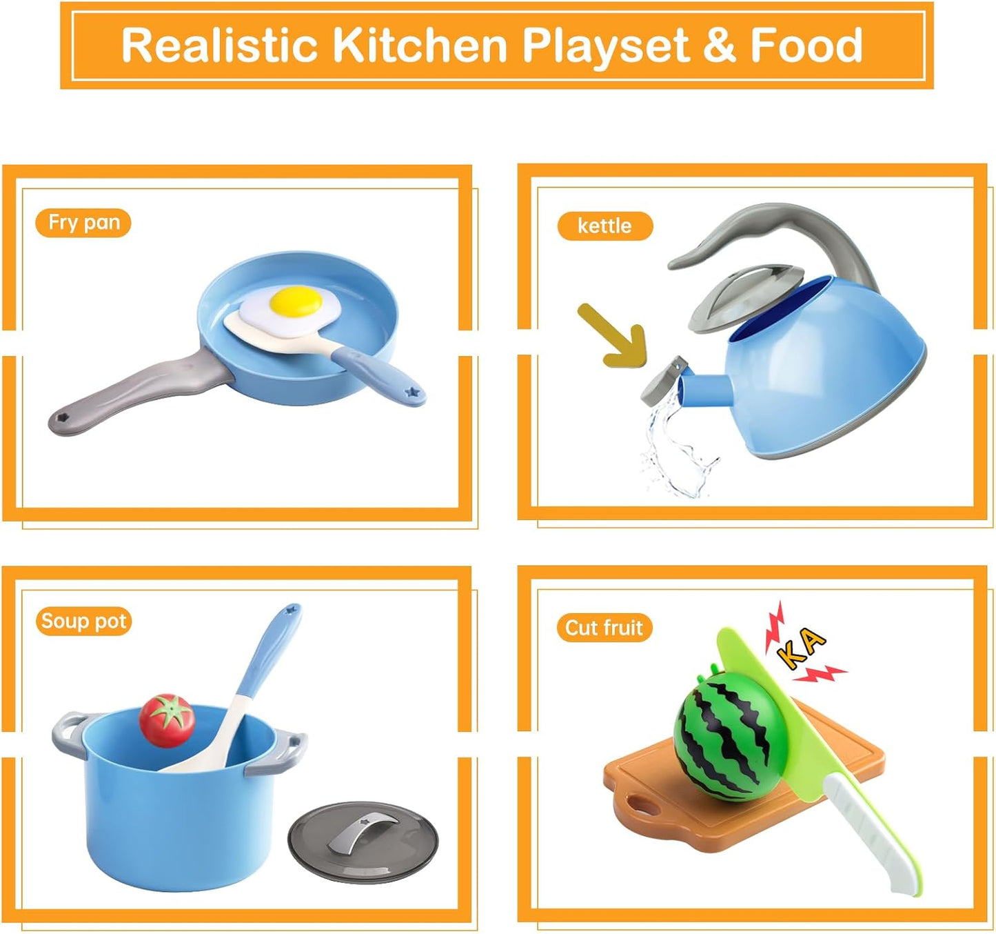150Pcs Kitchen Playset, Toddlers Pretend Cooking Cookware Accessories, Food, Picnic Blanket, Fruits, Veges, 2Pack Shopping Storage Basket, Dessert and Prop Money, Gift for Kids (Pink)
