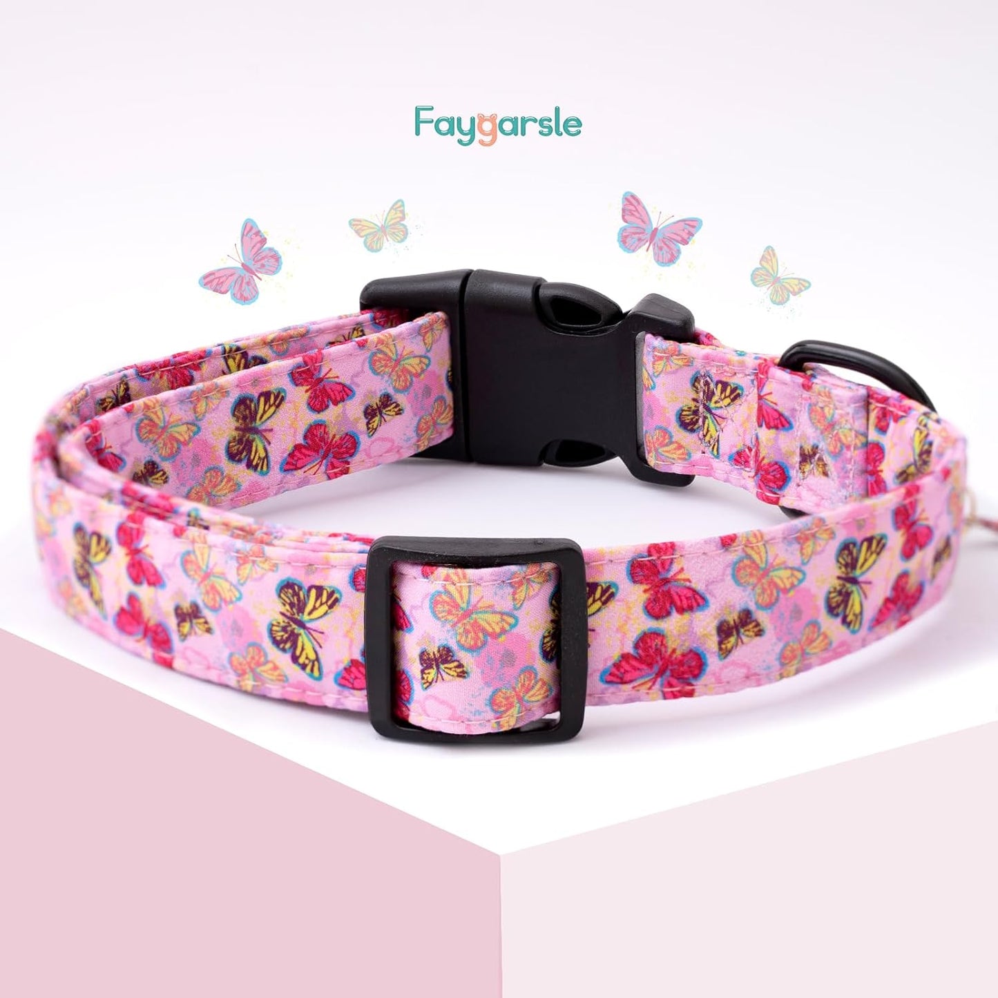 Faygarsle Dog Collar for Small Medium Large Dogs Colorful Puppy Collars for Female Dogs Toy Building Blocks Patterned Pet Collars for Summer Spring Wedding Puppy Girl Dog Collar M