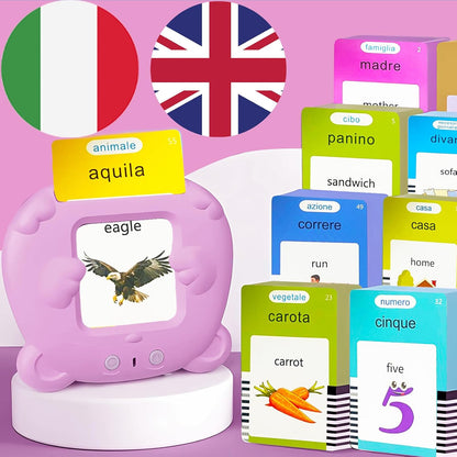 Bilingual English Flash Cards - Korean Talking Flash Cards, 510 Sight Words 31 Themes, Pocket Speech for Toddlers 3-12, Autism Sensory Toys, Preschool Learning Activity (Korean, Pink)