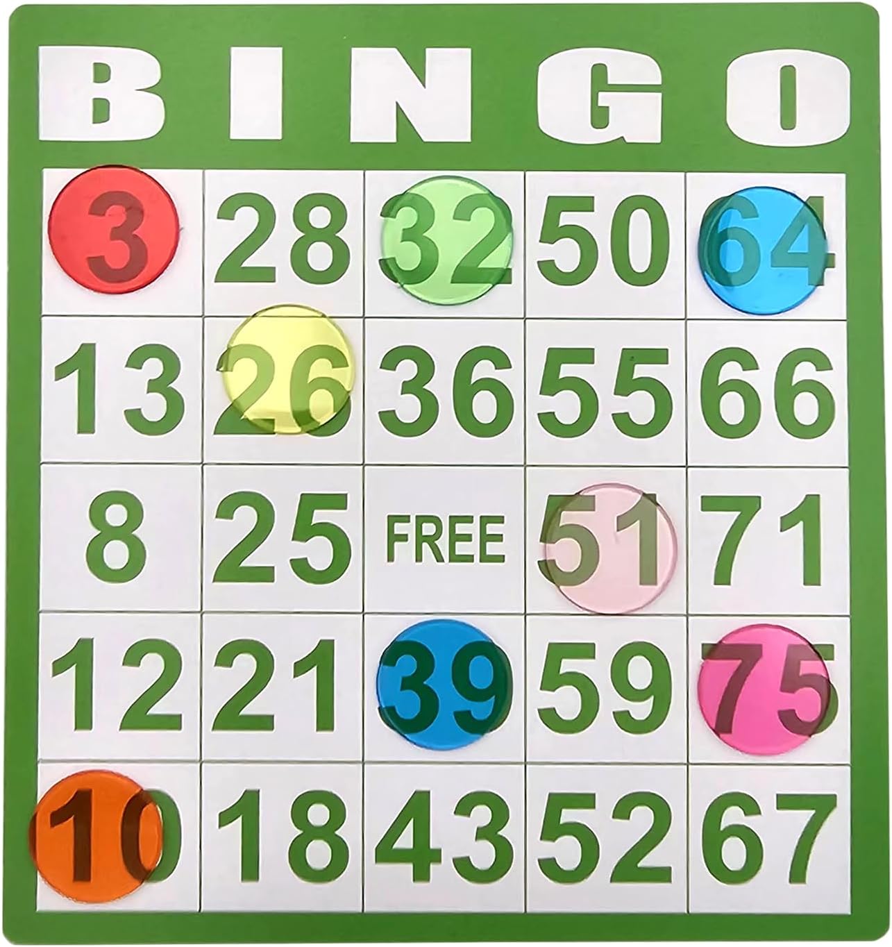SUTIMSHE 1000 Pcs of 3/4 inch Transparent 8 Color Bingo Counting Chips Plastic Markers for Bingo Games, Math Counters,Classroom,Fun Family Game Night, Large Group Games