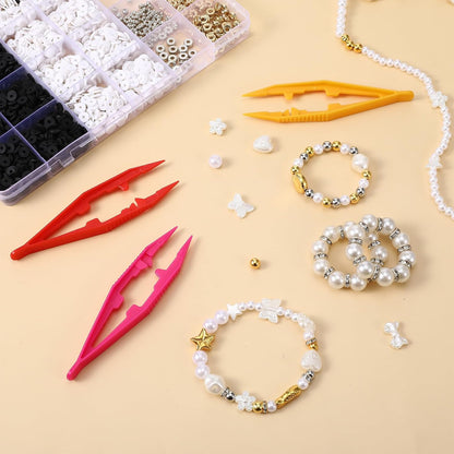 YBEATY 36 Pcs Plastic Tweezers Bead Tweezers Handmade Beads Forceps Craft Tweezer for DIY Craft Jewelry Making Bead Dried Flowers Family Home Classroom School Use Creative Game Tools