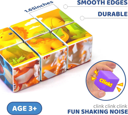 Pairez Toys 3D Magnetic Cubic Jigsaw Puzzle Toys for Toddlers, Large Building Blocks Cubes 1.65 Inches, Sensory & Montessori Toys for Kids 3-5